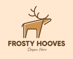 Brown Reindeer Deer logo design