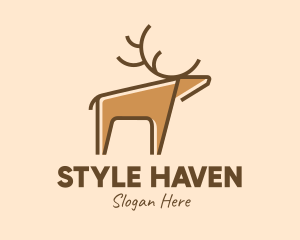 Moose - Brown Reindeer Deer logo design