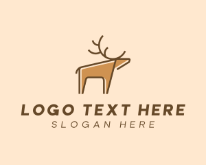 Animal - Brown Reindeer Deer logo design