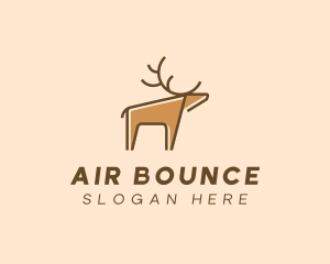 Brown Reindeer Deer logo design