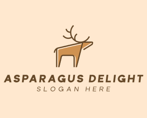 Brown Reindeer Deer logo design