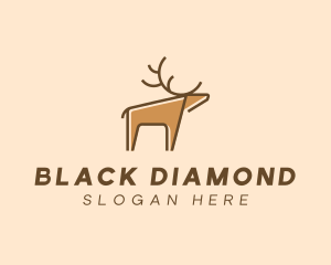 Brown Reindeer Deer logo design