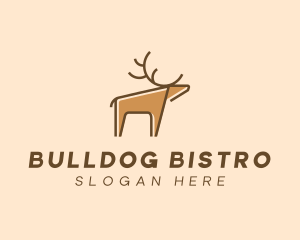 Brown Reindeer Deer logo design