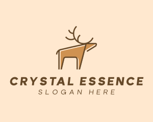 Brown Reindeer Deer logo design