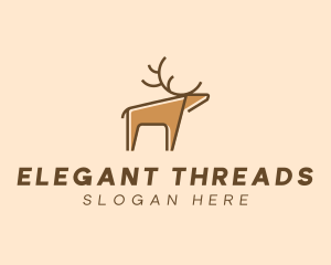 Brown Reindeer Deer logo design