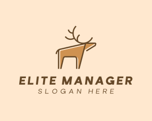 Brown Reindeer Deer logo design