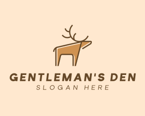 Brown Reindeer Deer logo design