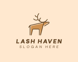 Brown Reindeer Deer logo design