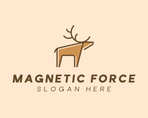 Brown Reindeer Deer logo design