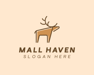 Brown Reindeer Deer logo design