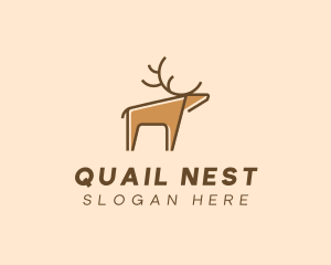 Brown Reindeer Deer logo design