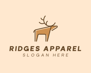 Brown Reindeer Deer logo design