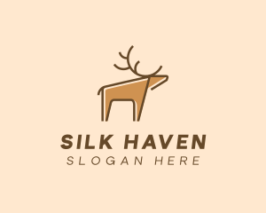 Brown Reindeer Deer logo design