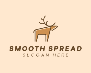 Brown Reindeer Deer logo design