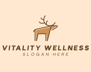 Brown Reindeer Deer logo design