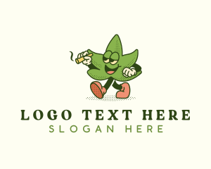 Marijuana Leaf Smoking Logo