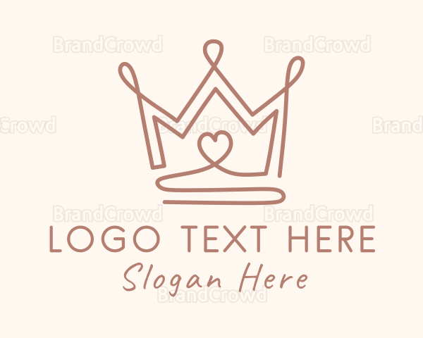 Elegant Heart Crown Logo