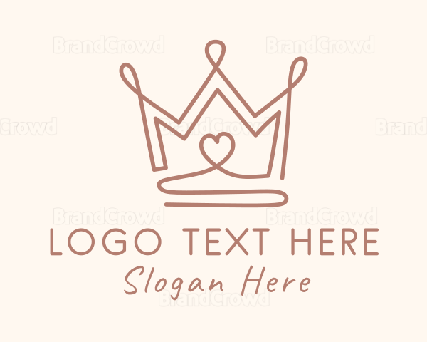 Elegant Heart Crown Logo