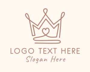 Monarch - Elegant Heart Crown logo design