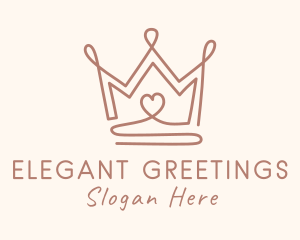 Elegant Heart Crown logo design