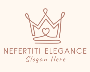 Elegant Heart Crown logo design