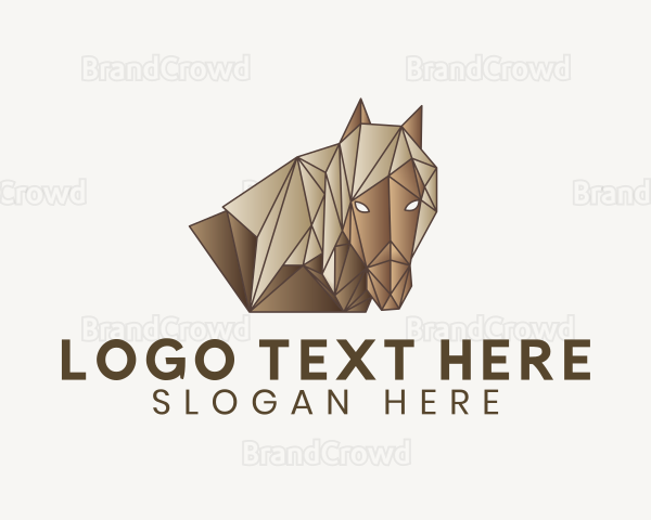 Geometric Brown Horse Logo