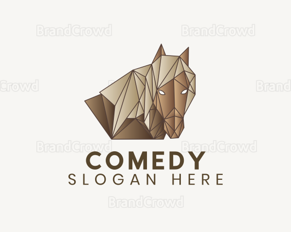 Geometric Brown Horse Logo