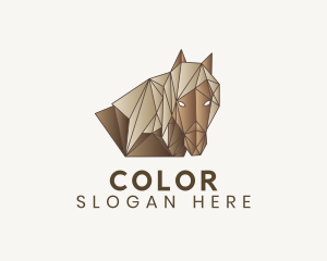 Geometric Brown Horse Logo