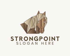 Geometric Brown Horse Logo