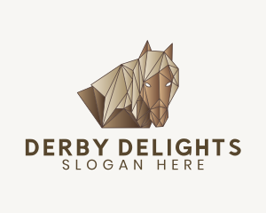 Derby - Geometric Brown Horse logo design