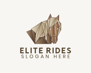 Geometric Brown Horse logo design