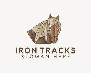 Geometric Brown Horse logo design