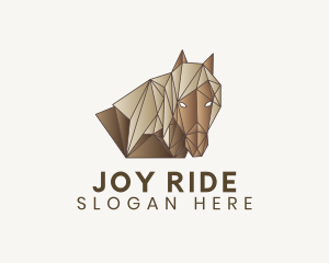 Geometric Brown Horse logo design