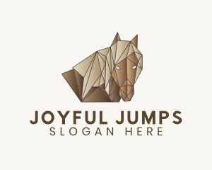 Geometric Brown Horse logo design