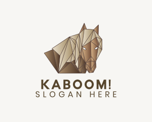 Geometric Brown Horse logo design