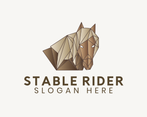 Geometric Brown Horse logo design