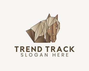 Geometric Brown Horse logo design