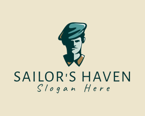 Sailor Newspaperboy Hat Man logo design