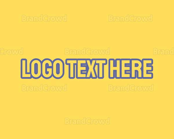 Yellow & Blue Outline Font Logo