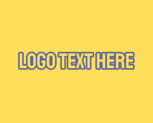 La - Yellow & Blue Outline Font logo design