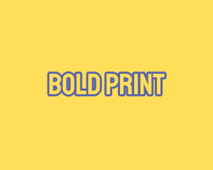 Yellow & Blue Outline Font logo design