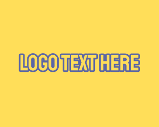 Yellow & Blue Outline Font Logo