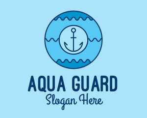 Lifeguard - Blue Anchor Waves logo design