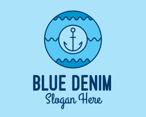 Blue Anchor Waves  logo design