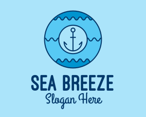Sailor - Blue Anchor Waves logo design