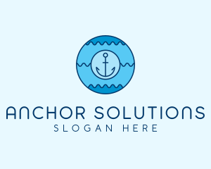 Blue Anchor Waves  logo design