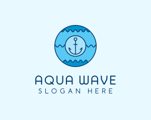 Blue Anchor Waves  logo design