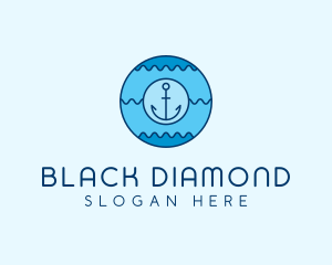 Blue Anchor Waves  logo design