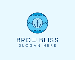 Blue Anchor Waves  logo design