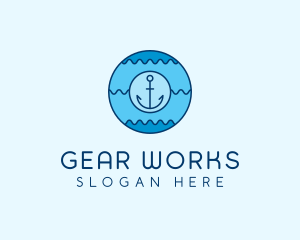 Blue Anchor Waves  logo design